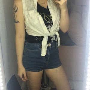 Denim high waisted shorts